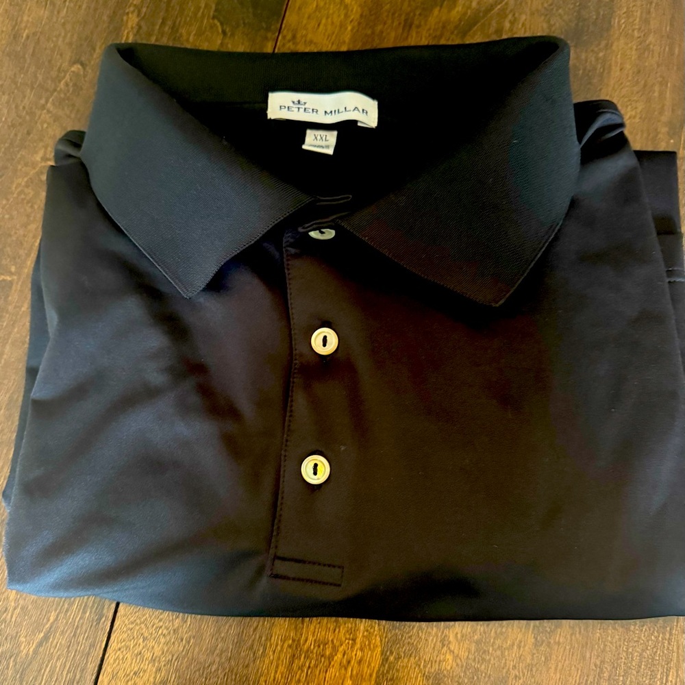 Peter Millar Men's Black Polo Shirt